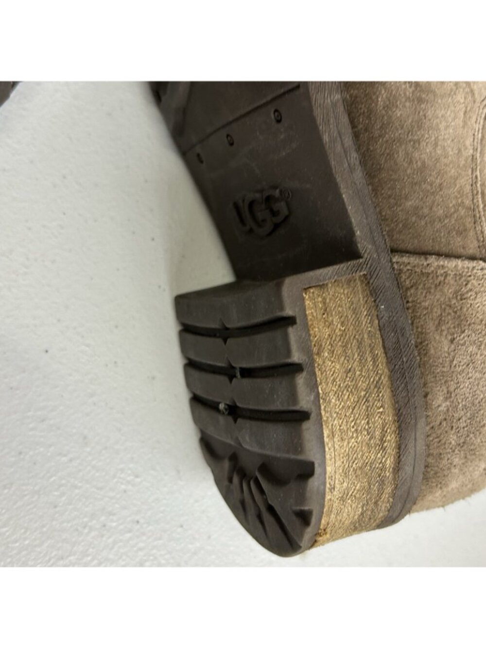 Ugg Chaney Chestnut Moto Boots Womens 6.5 Brown Suede Leather Sheepskin Lining - Picture 11 of 11